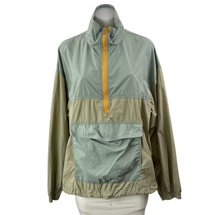 Oak + Fort Women's Green Half Zip Lightweight Hiking Windbreaker Jacket Size M