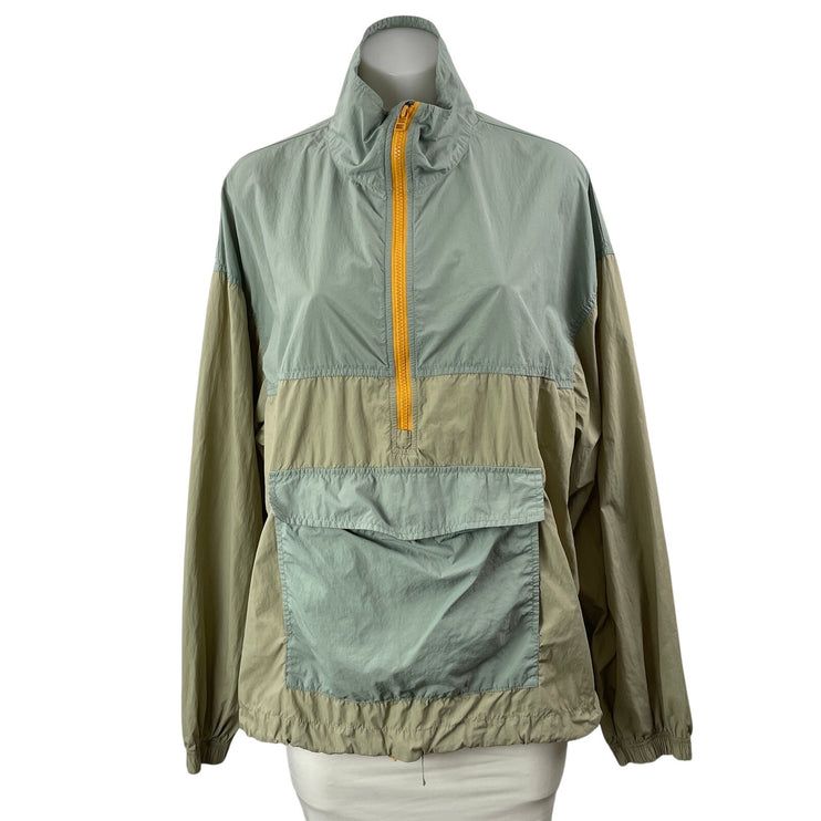 Oak + Fort Women's Green Half Zip Lightweight Hiking Windbreaker Jacket Size M