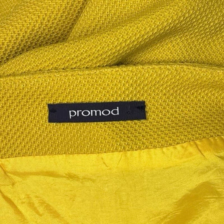 Promod Mustard Yellow Zip Front Pencil Straight Mini Athletic Golf Skirt Size 8