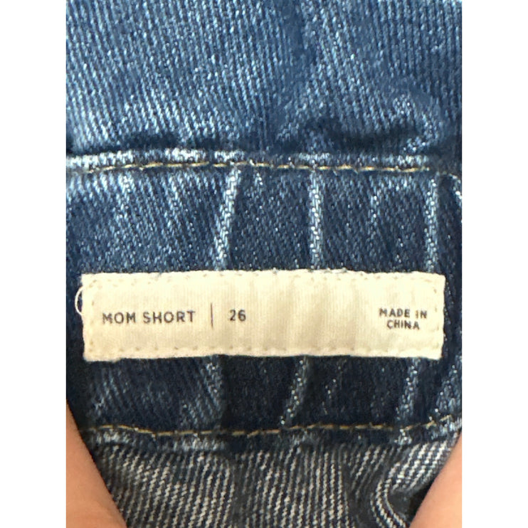 Pacsun Women's Blue High Waisted Elasitc Paperbag Mom Denim Jean Shorts Size 26
