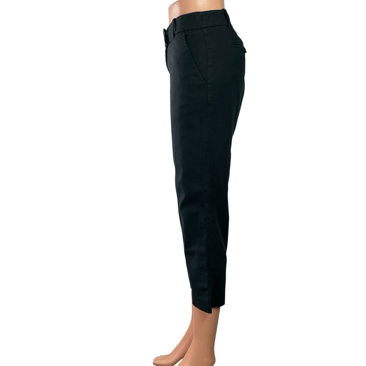 Ann Taylor Women's Black Mid Rise Straight Leg Cropped Trousers Pants Size 6