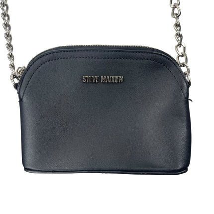 Steve Madden Bmaggie Black Faux Leather Dome Chain Crossbody Hand Shoulder Bag