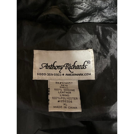 Anthony Richards Women's Black 100% Leather Hoodie Hooded Coat Jacket Size XL