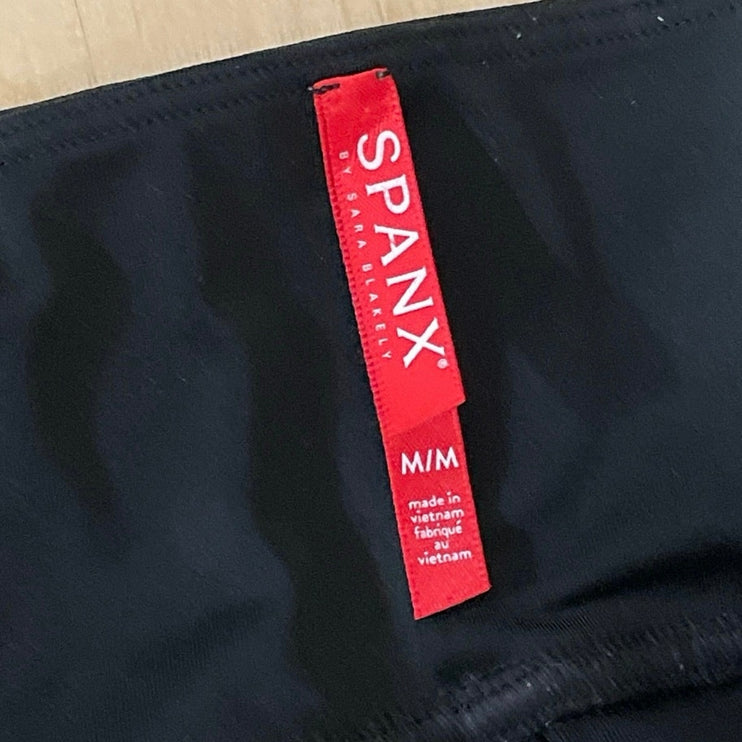 Spanx Black Faux Vegan Leather High Rise Activewear Skinny Moto Leggings Pants M