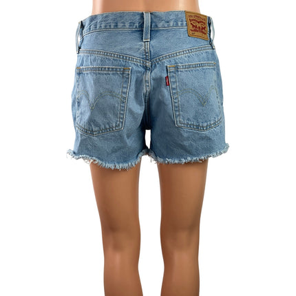 Levi's 501 Women's Blue Medium Wash High Rise Cut Off Denim Jean Shorts Size 27