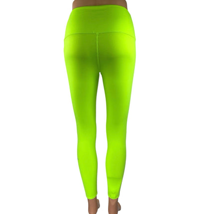 Alo Yoga Neon Green Skinny High Waist Fitness Workout Yoga Leggings Pants Size S