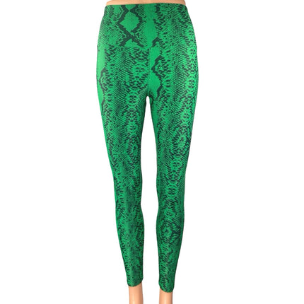 Beach Riot Ayla Women's Green Snakeskin Animal Print High Waist Leggings Pants S