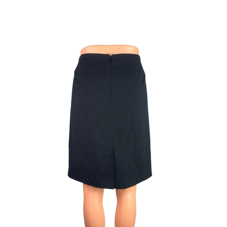 Ann Taylor LOFT Women's Black High Waist Floral Textured Mini Pencil Skirt Sz 10