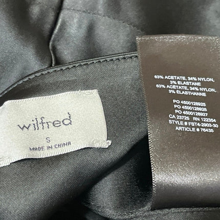 Aritzia Wilfred Shine Women's Black Sleeveless Satin Cropped Tank Bustier Top S
