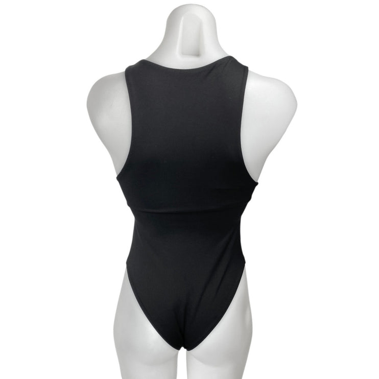 Zara Women's Black Sleeveless High Neck Stretch One Piece Bodysuit Top Size S