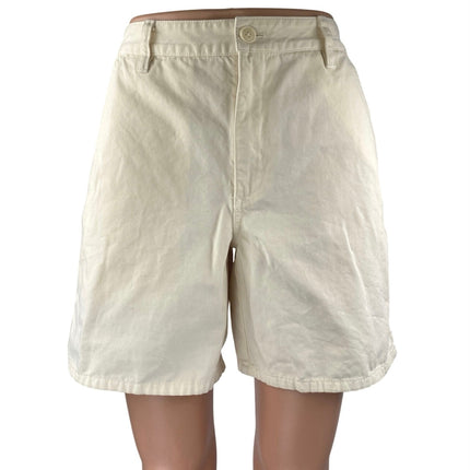 Aritzia Sun-deh Women's White Cream High Waist Wide Leg Denim Jean Shorts Size 2
