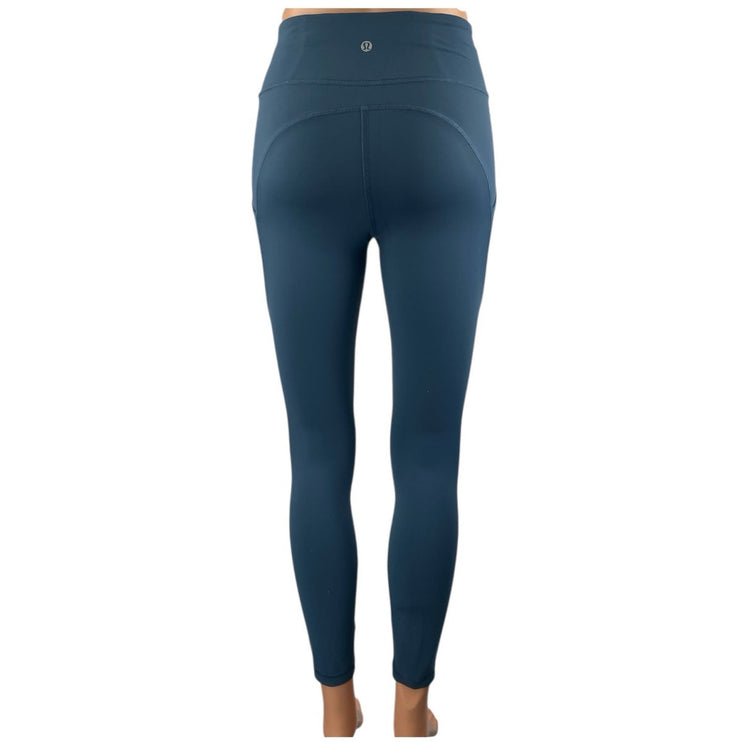 Lululemon Women's Blue High Rise Yoga Workout Athletic Leggings Pants Size 4