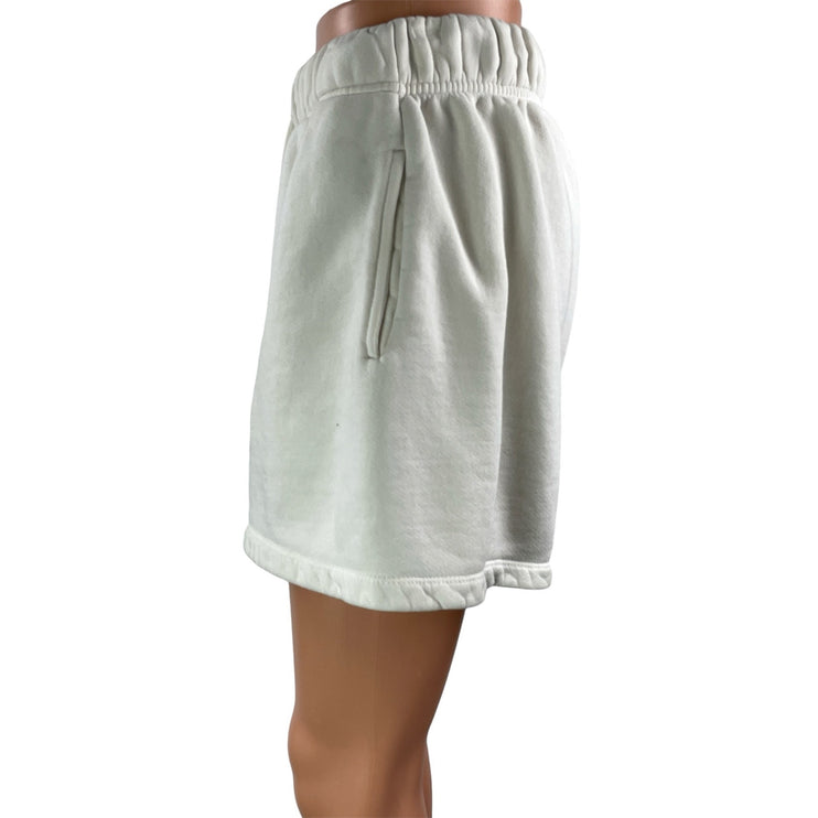 Set Active Women's White High Rise Drawstring Lounge Mini Workout Shorts Size S