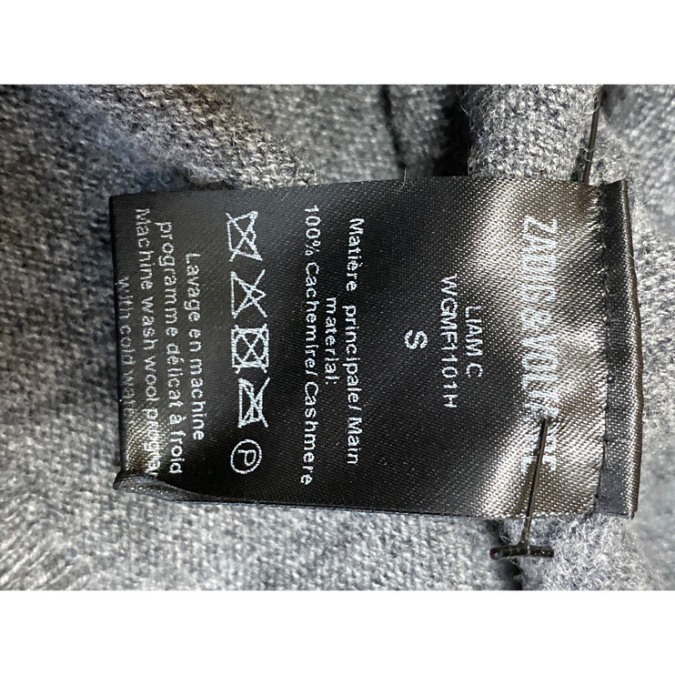 Zadig & Voltaire 100% Cashmere Uneven Hem Long Sleeve Sweatshirt Sweater Top S