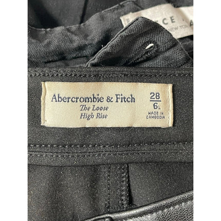 Abercrombie & Fitch The Loose High Rise Faux Leather Vegan Wide Leg Trousers 28