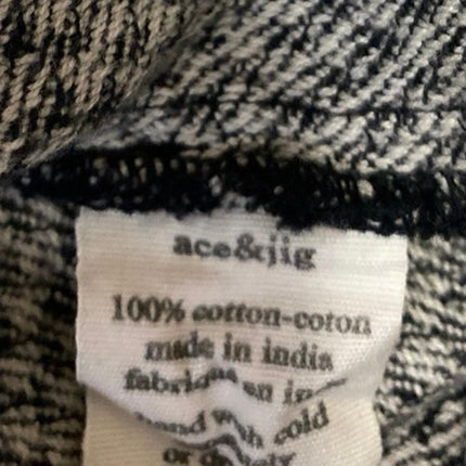 Ace & Jig Women's Gray Tweed Cotton V-Neck 3/4 Sleeve Mini A-Line Dress Size S