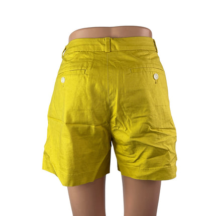 Banana Republic Women's Yellow Mid Rise Flat Front Casual Mini Shorts Size 4