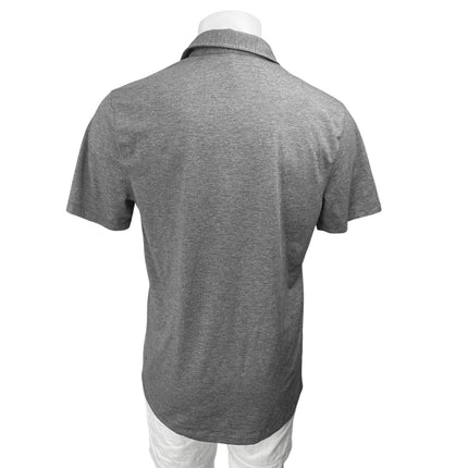 Lululemon Men's Gray Knit Short Sleeve Collared Button Polo Shirt Top Size M