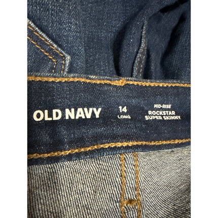Old Navy Rockstar Super Skinny Mid Rise Women's Blue Casual Denim Jeans Size 14