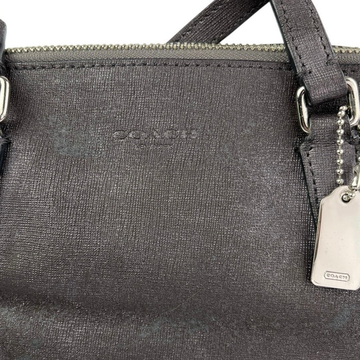 Coach Saffiano Women's Black Leather Adjustable Mini Satchel Handbag Crossbody