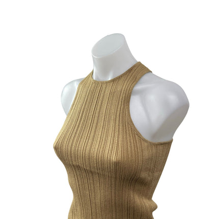 Madewell Signature Shimmer Knit Cutaway Brown Sleeveless Sweater Tank Top Sz XS