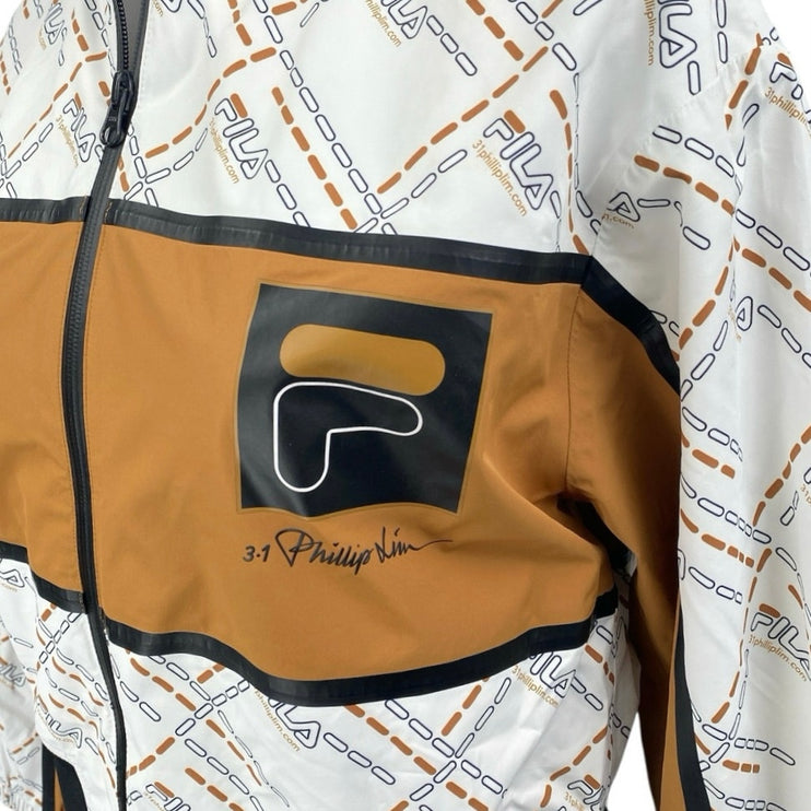 FILA X 3.1 Phillip Lim Womens Multicolor Zip Up Long Sleeve Logo Bomber Jacket L