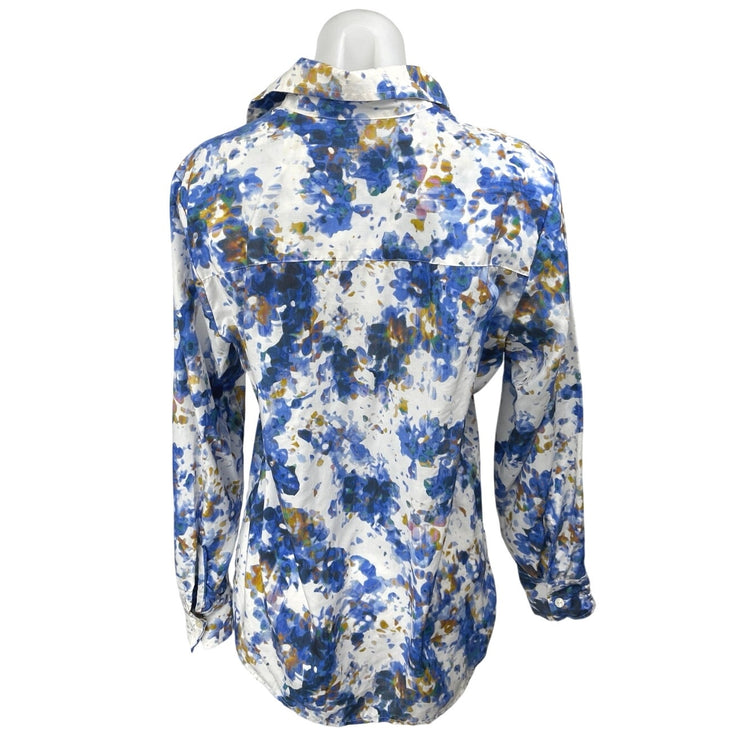 Foxcroft Olivia Women's Multicolor Tye Die Long Sleeve Button Down Shirt Top S