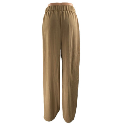 Dictionary Brown Tan Tie Waist High Rise Wide Leg Palazzo Trousers Pants Size M