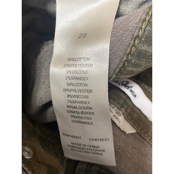 Sam Edelman The Stiletto High Rise Skinny Ankle Camo Army Denim Jeans Size 28