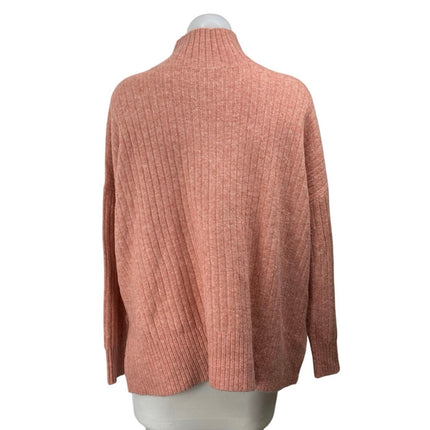 LOFT Women's Brown Ribbed Knit Turtlemeck Long Sleeve Cozy Sweater Top Size S