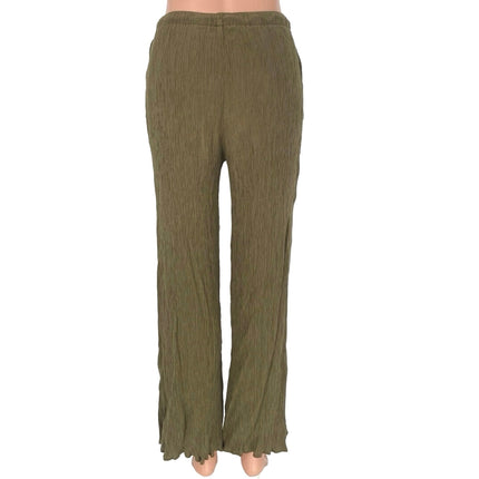 Abercrombie & Fitch Tan Wide Leg Elastic Waist Drawstring Casual Ankle Pants S