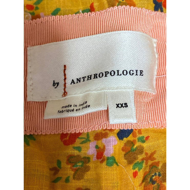 Anthropologie Tiered & True Multicolor Floral Colorblock V Neck Maxi Dress XXS