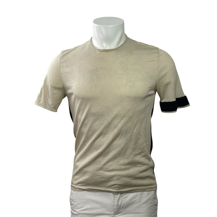 Jil Sander Men's Cream Black Colorblock Crewneck Short Sleeve Tee T-shirt Top L