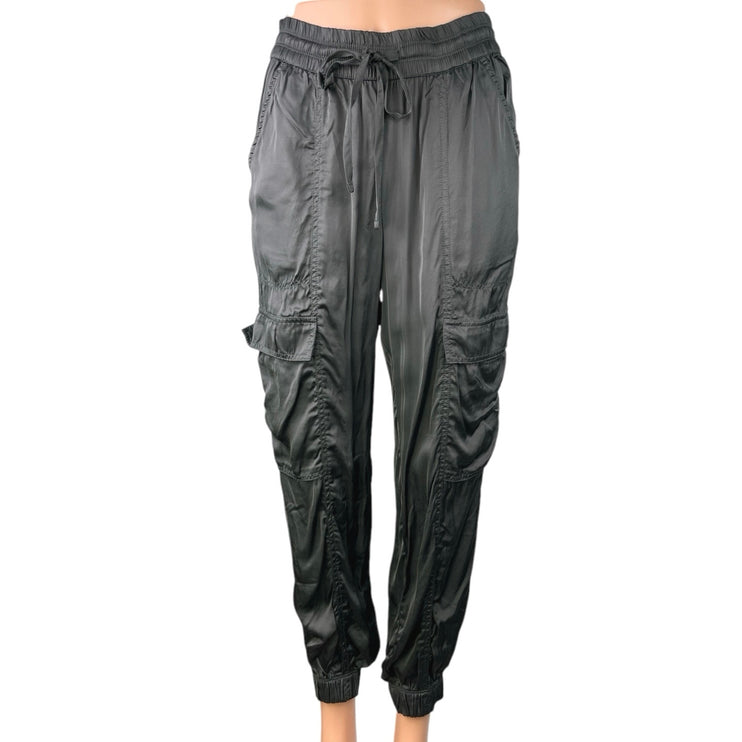 NEW Aerie Black Elastic Waist Windbreaker Parachute Cargo Jogger Pants Size XS