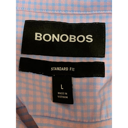 Bonobos Men's Purple Gingham Check Long Sleeve Button Down Shirt Top Size L