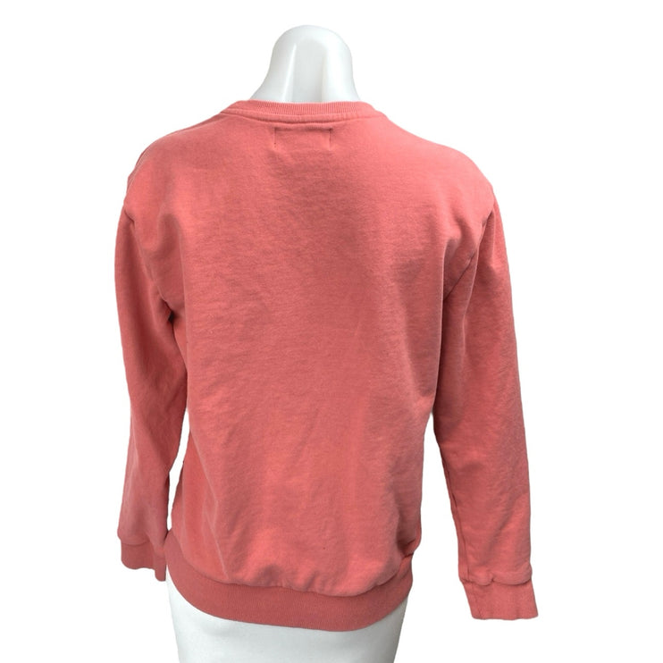 Tailored Athlete Orange Red Long Sleeve Crew Neck Sweatshirt Sweater Top Sz M