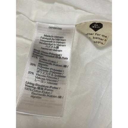 Madewell Sophia White Short Puff Sleeve Seersucker Check A Line Midi Dress Sz M