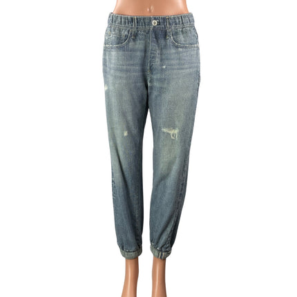 rag & bone Miramar Blue High Rise Light Wash Relaxed Denim Jogger Sweatpants M