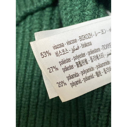 Zara Green Ribbed Crew Neck Shoulder Stripe Long Sleeve Sweatshirt Sweater Top M