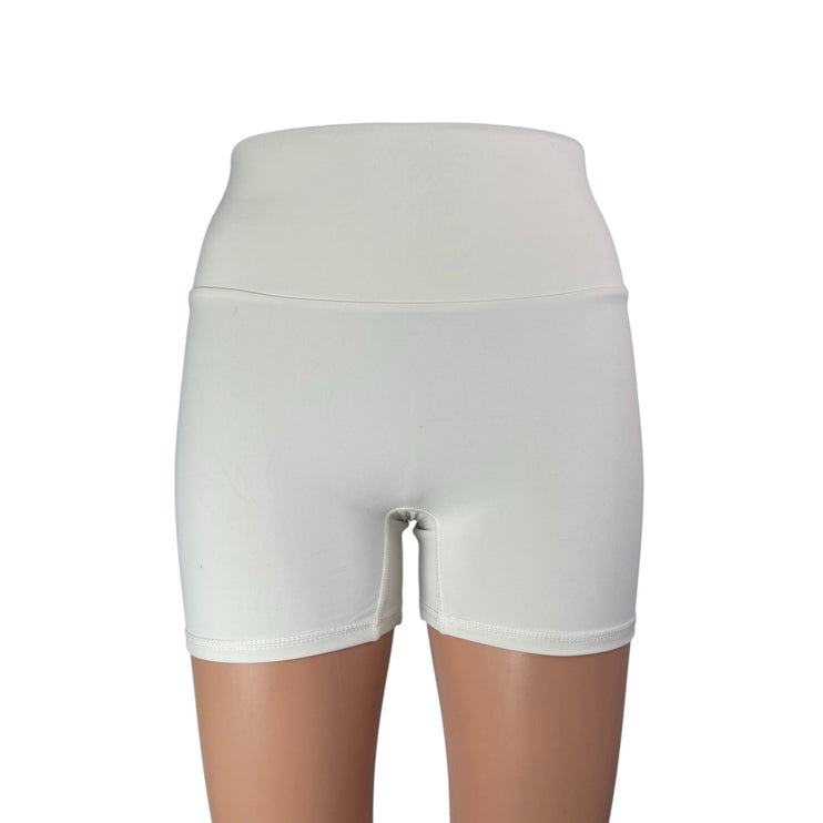 HUSTL Women's White High Waisted Activewear Yoga Running Biker Shorts Size XS