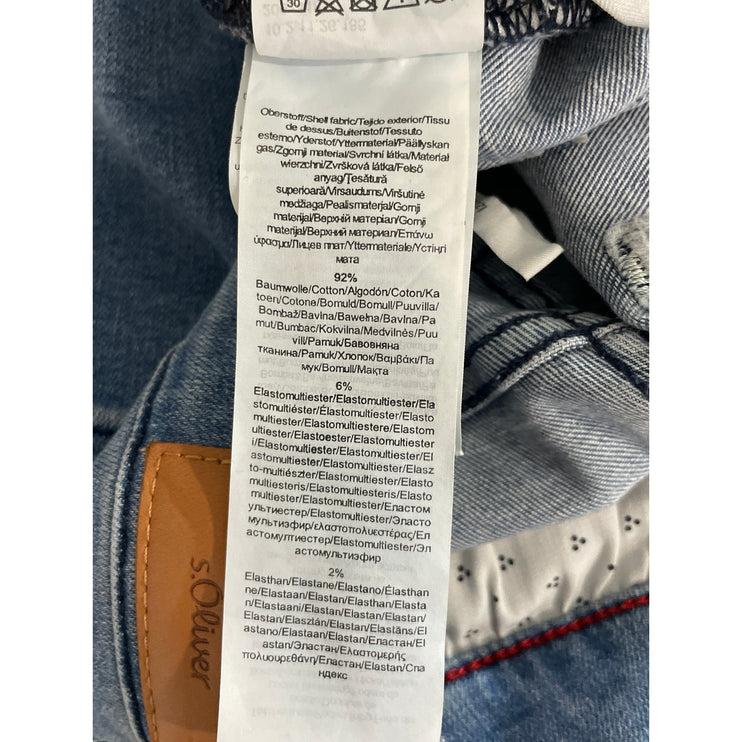 S.Oliver Women's Blue Medium Wash High Waisted Ankle Skinny Denim Jeans Size 36