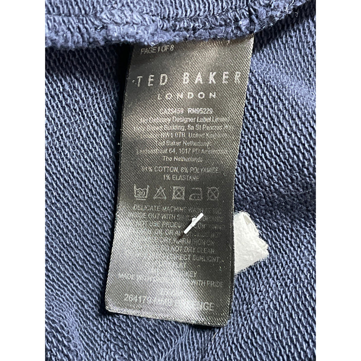 Ted Baker Men's Navy Blue Mock Neck Long Sleeve Henley Sweater Sweatshirt Top 6