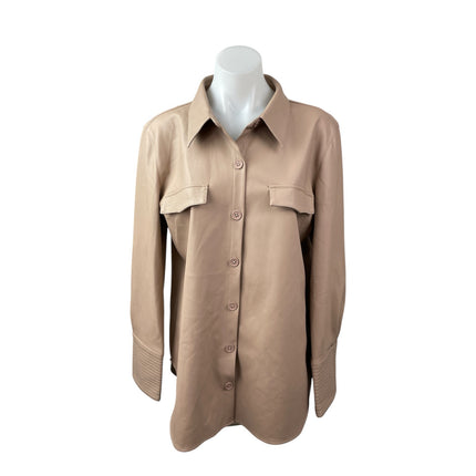 BB Dakota X Steve Madden Faux Vegan Leather Button Down Shacket Coat Jacket Sz M