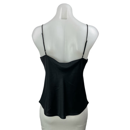 Club Monaco White Black Sleeveless Silk Satin Cami Camisole Two Tone Tank Top SP