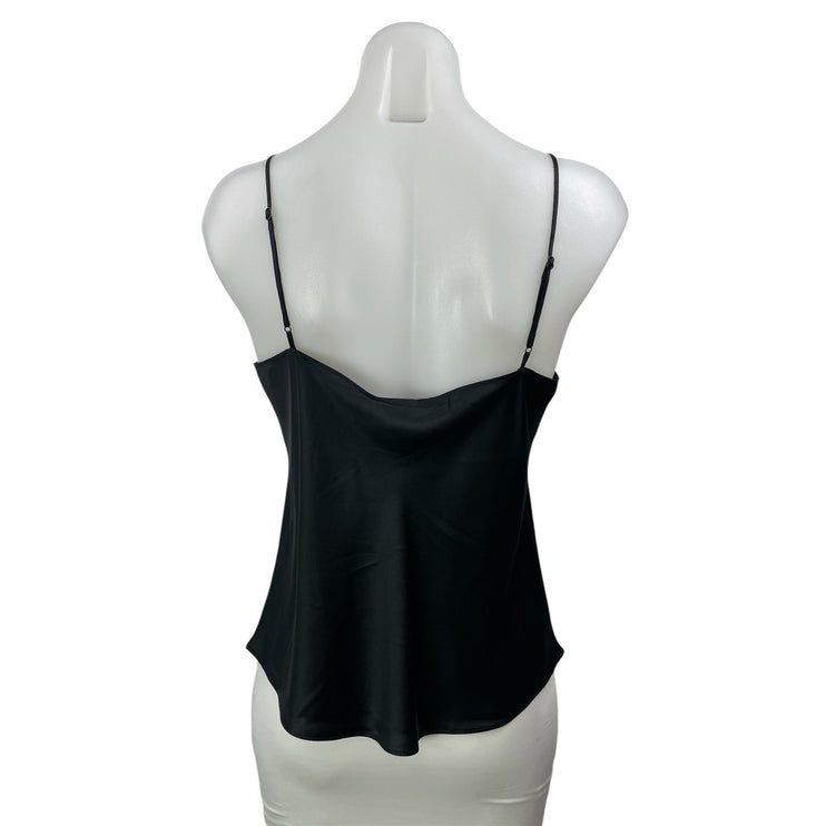 Club Monaco White Black Sleeveless Silk Satin Cami Camisole Two Tone Tank Top SP