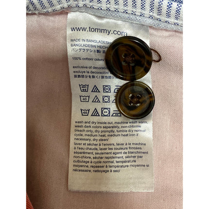 Tommy Hilfiger Men's Orange High Rise Wide Leg Chino Khaki Bermuda Shorts Sz 40