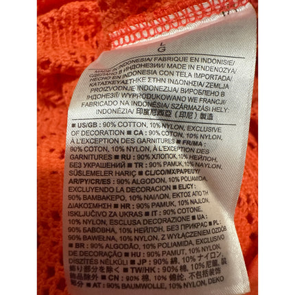 NEW Banana Republic Coral Crochet Knit Short Sleeve Knit Cover Up Top Size L