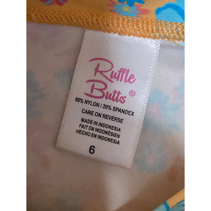 Ruffle Butts Kids Girl's Multicolor Floral Long Sleeve Rashguard Swimwear Top 6