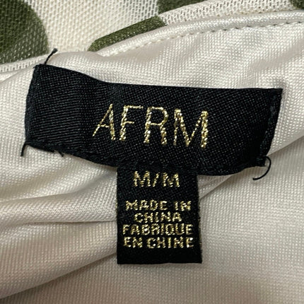 AFRM Maxine Cream Green Off The Shoulder Long Sleeve Blouse Bodysuit Top Size M