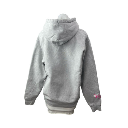 Blondi Women's Gray Fleece Embroidered Long Sleeve Hoodie Sweatshirt Top Size L